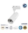 GloboStar® LUGANO 60807 Μονοφασικό Φωτιστικό Σποτ Ράγας LED 20W 2500lm 36° Acrylic HQ LENS AC 220-240V IP20 Φ6.5 x Υ22cm Φυσικό Λευκό 4500K - EUROTRACK® System 1L+1N - Λευκό - Bridgelux Chip - TÜV Certified Driver - 5 Χρόνια Εγγύηση